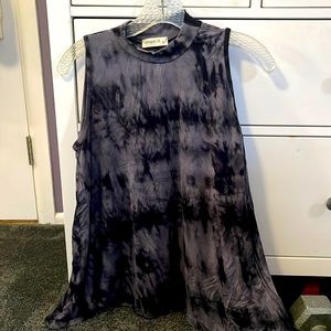 Grey and black tie dye halter tank top from Ginger G. Size medium.